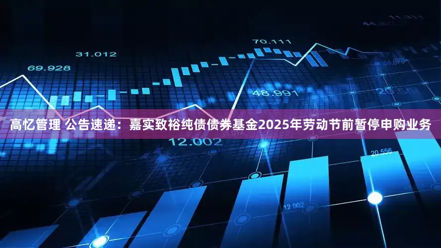 高忆管理 公告速递：嘉实致裕纯债债券基金2025年劳动节前暂停申购业务