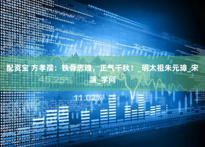 配资宝 方孝孺：铁骨忠魂，正气千秋！_明太祖朱元璋_宋濂_学问